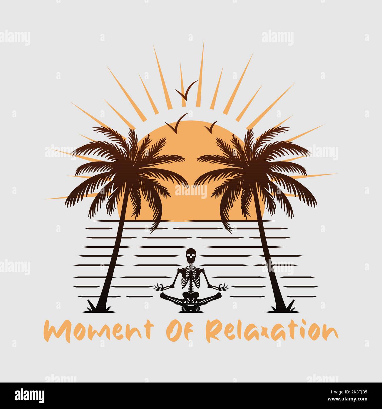 Moment of relaxation. Summer theme illustration. Editable, vector illustration. Stock Vector