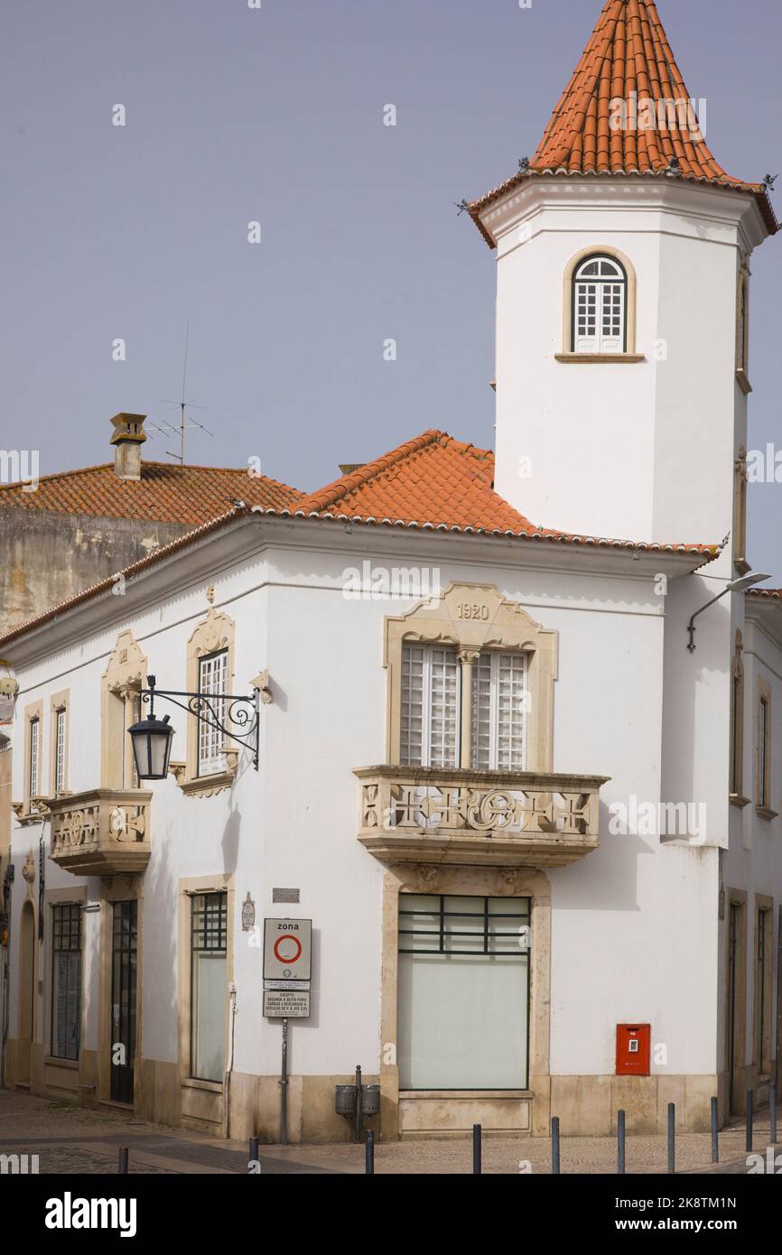 Portugal, Tomar, street scene, typical architecture, Stock Photo