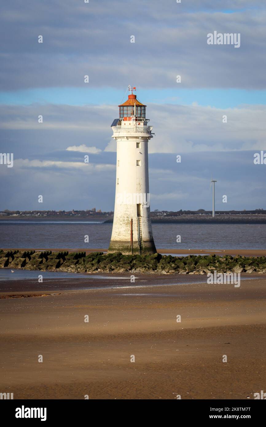 New Brighton Lighthouse, River Mersey / Irish Sea Stock Photo