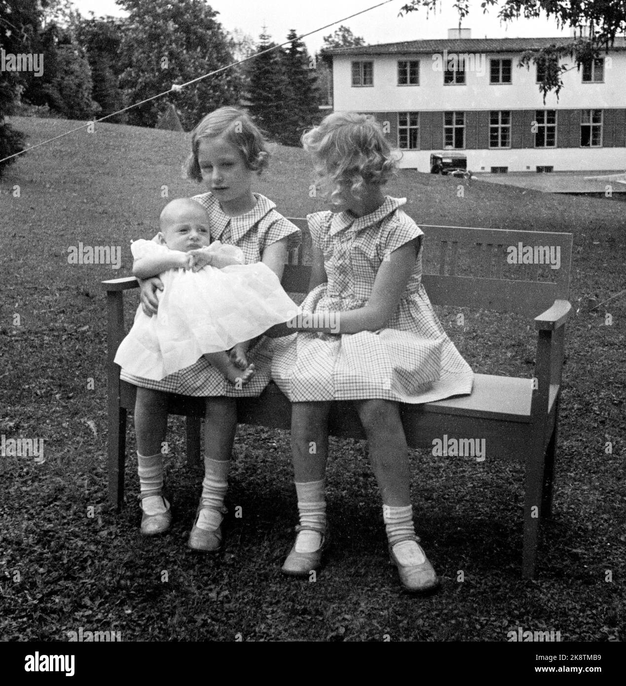 Princrss Ragnhild Skaugum June 1937. Princess Ragnhild (TV) and Princess Astrid with ...