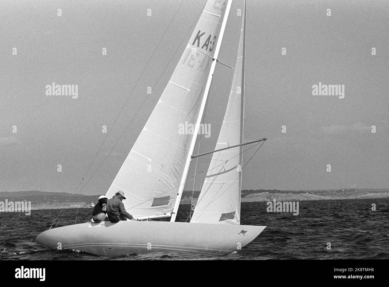 Hankø July 8, 1979. World Cup for the 5.5 m class. The 53 -year -old sheep farmer from Sydney, Australia, Frank H. Tollhurst wins his fourth World Cup in 5.5 m. Photo: Svein Hammerstad / NTB / NTB Stock Photo