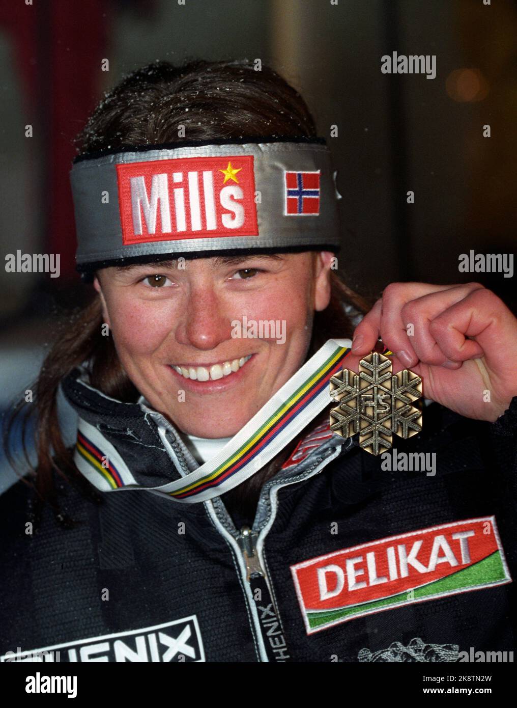 Spain february 1996 marianne kjorstad with medal photo hires stock