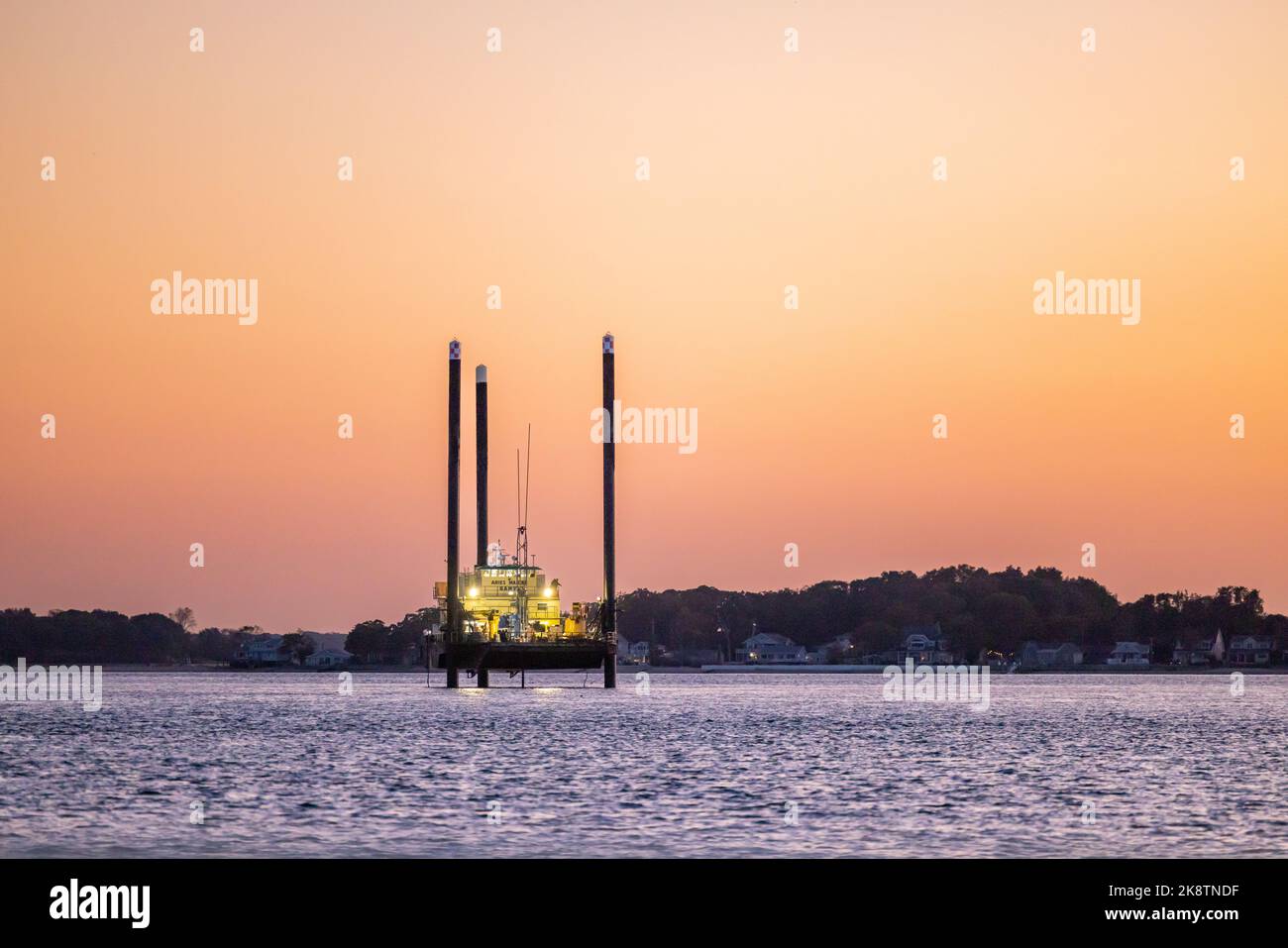 Veriozon's boat, Aries Marine, Ram VII off the coast of Greenport, NY