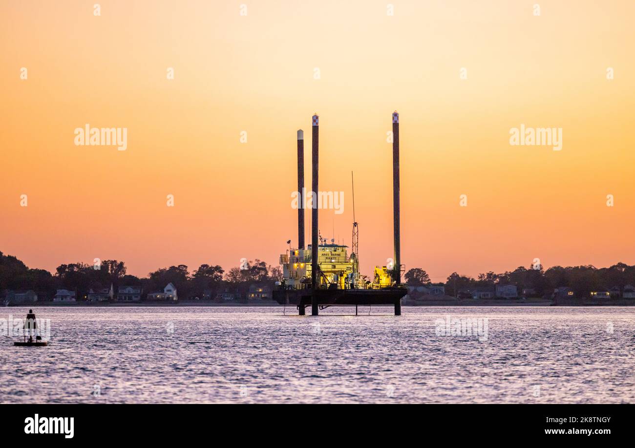 Veriozon's boat, Aries Marine, Ram VII off the coast of Greenport, NY