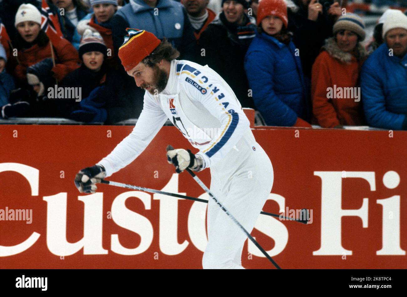 Oslo 198202 World Cup at Ski Oslo 1982. 50km cross country, men. Action wins Thomas Wassberg (Sve), February 27, 1982. Photo: Erik Thorberg / NTB / NTB Stock Photo