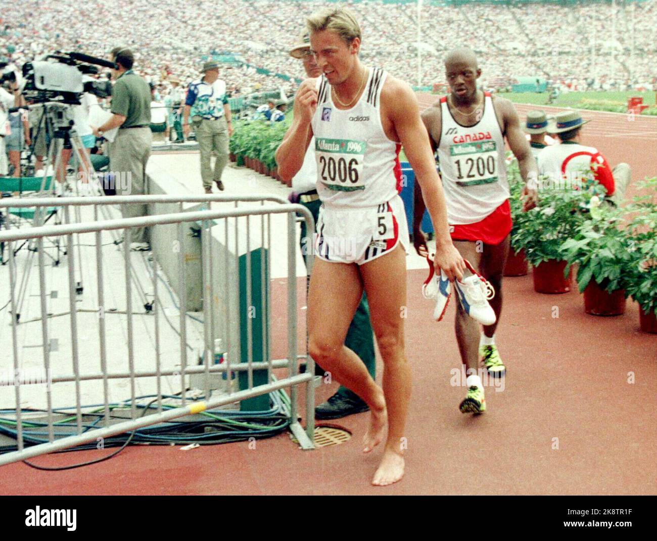 Atlanta, USA, 19960731 Athlete Geir Moen leaves the Olympic stadium