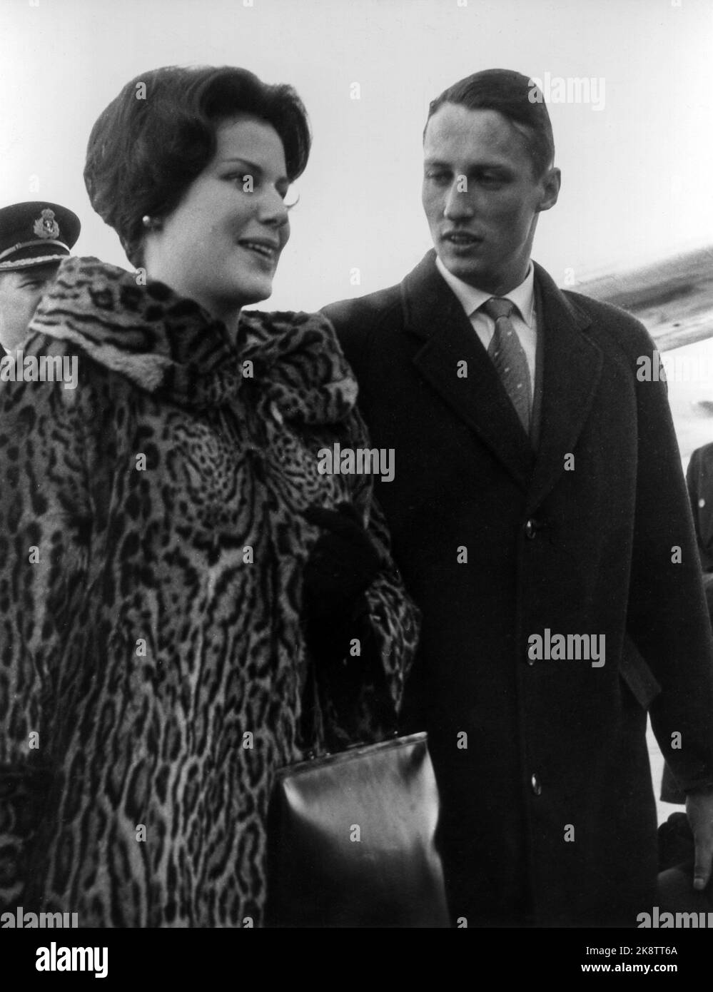 Oslo. Crown Prince Harald and Swedish princess Madeleine Bernadotte. Undated, approx. 1958. Photo: NTB Stock Photo