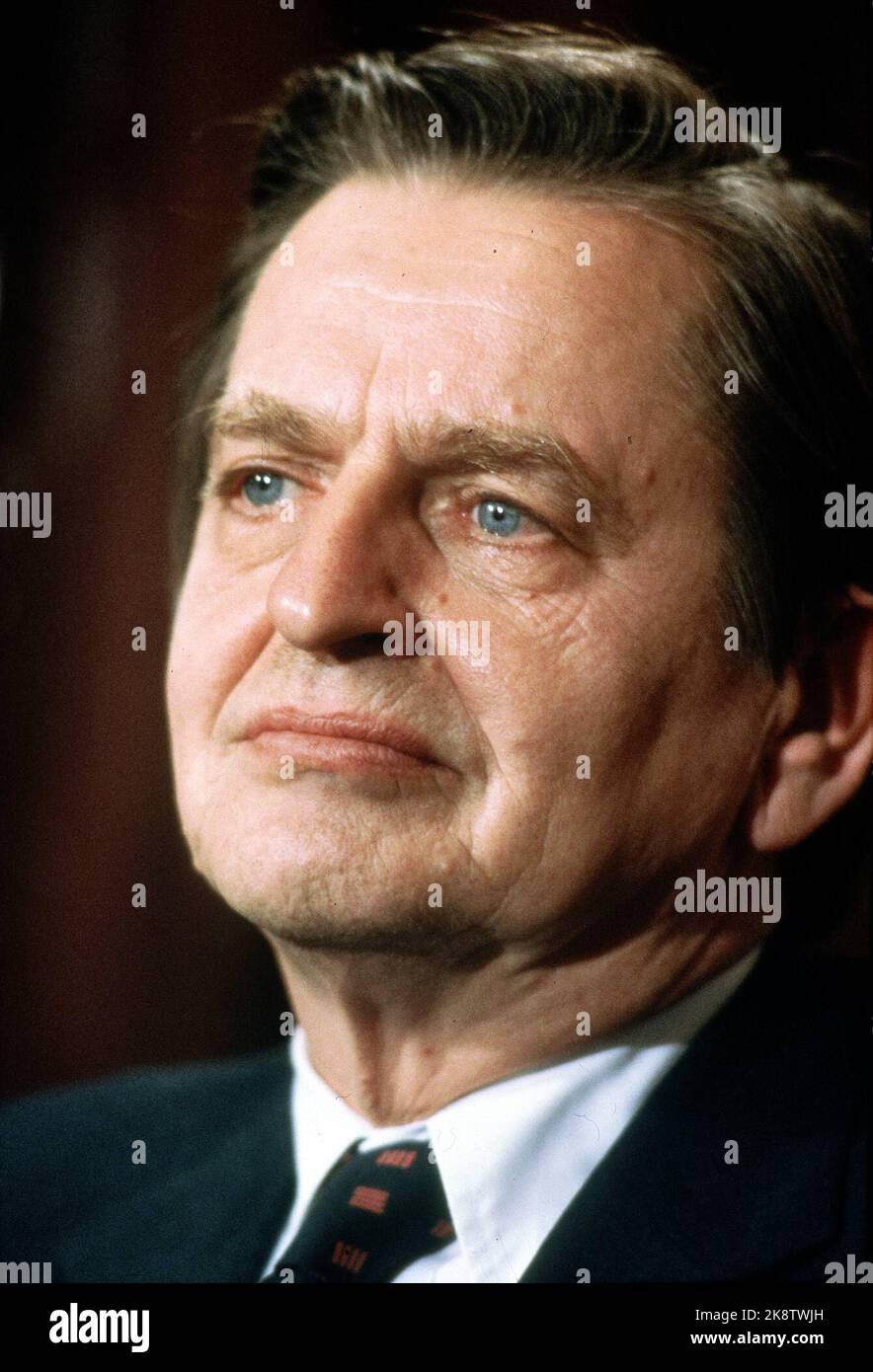 Oslo 19830113. Prime Minister Olof Palme visiting Norway. Photo: Bjørn Sigurdsøn NTB / NTB Stock Photo