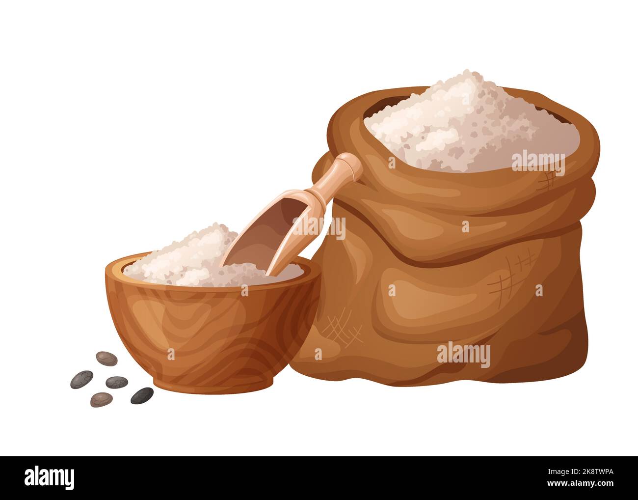 Chia flour in wooden bowl with seeds. Healthy gluten free food. POwed