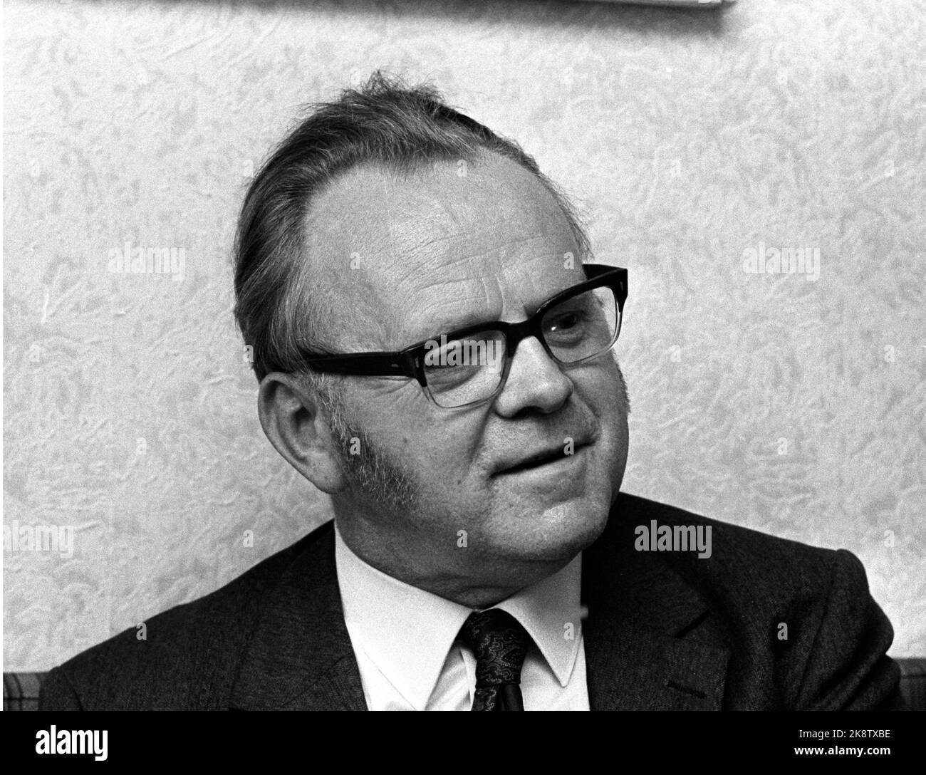 Oslo 19710706 Sverre Hartmann, lawyer, author and state fellow in history. Interview situation. Photo: Hordnes / NTB / NTB Stock Photo