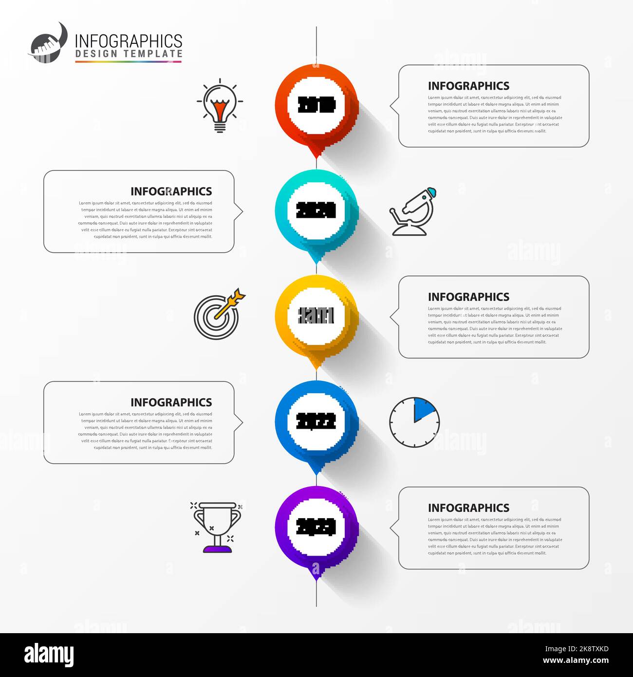 Infographic design template. Timeline concept with 5 steps. Can be used ...