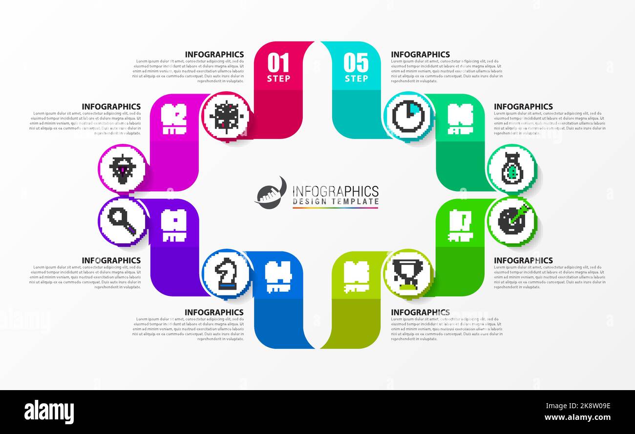 Infographic design template. Creative concept with 8 steps. Can be used ...