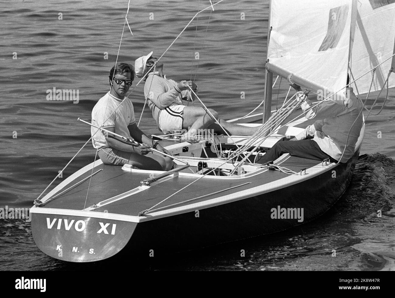 Hankø 19710704 Sailing at Hankø. Peder Lunde Jr. Victory in the Soling
