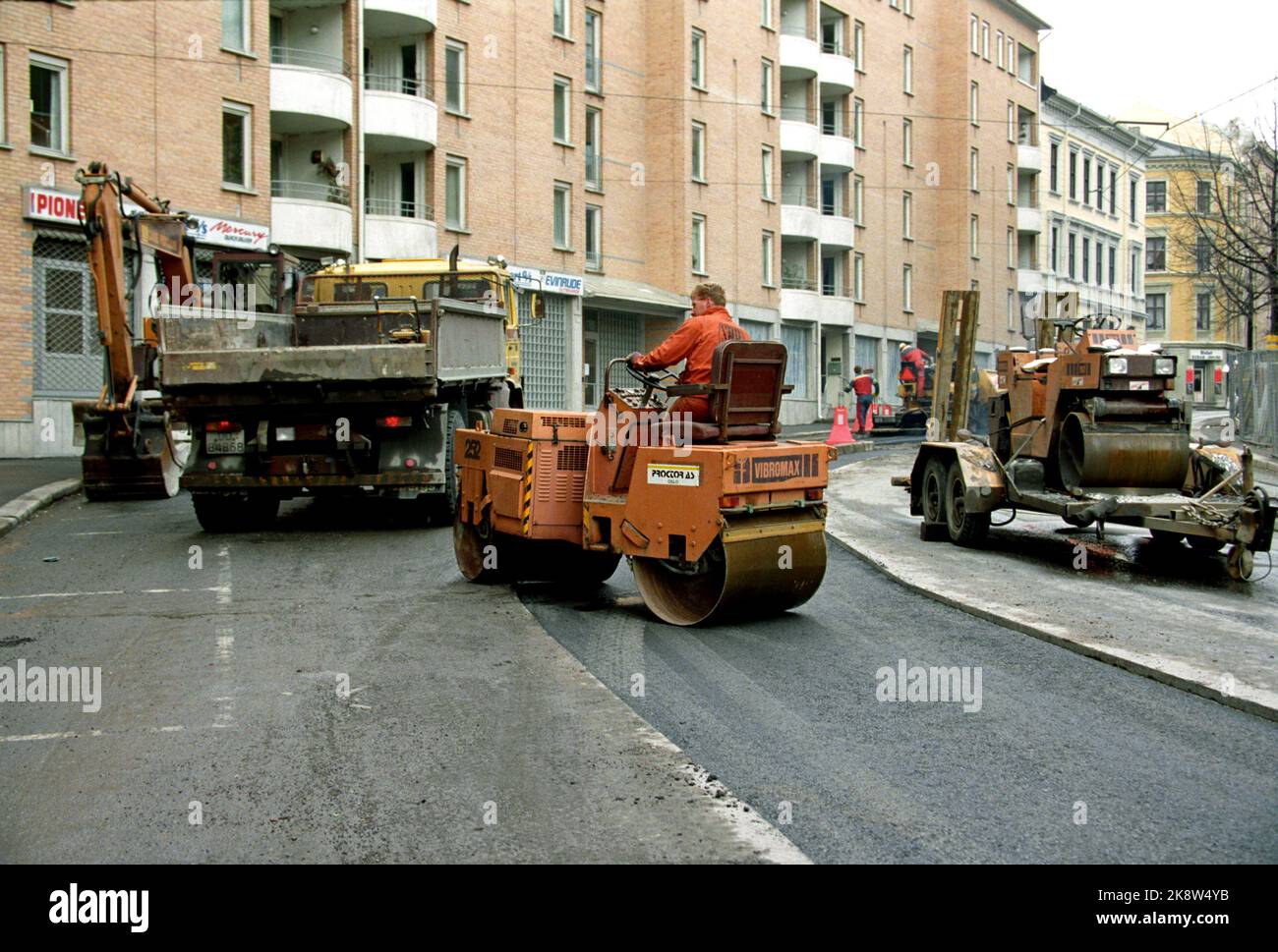 Where the tram also goes laying asphalt construction machinery hi-res ...