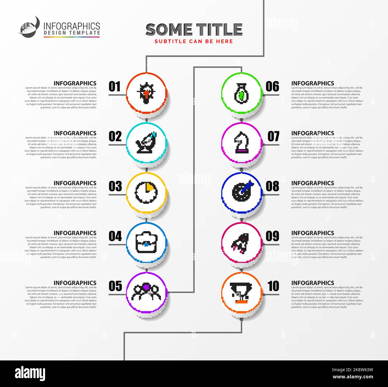 Infographic design template. Timeline concept with 10 steps. Can be ...