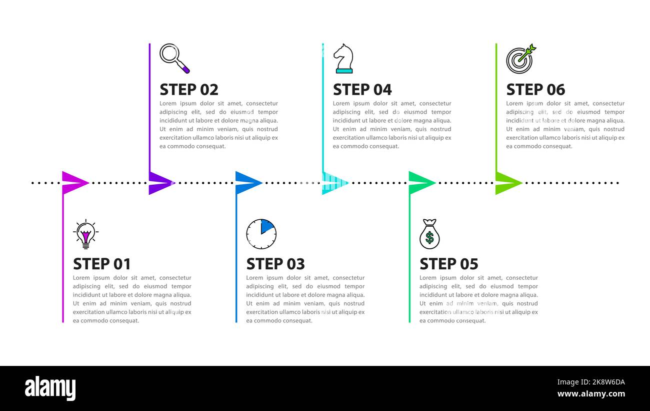 premium vector | infographic design template timeline... Infographic design template. Timeline concept with 6 steps. Can be used ...