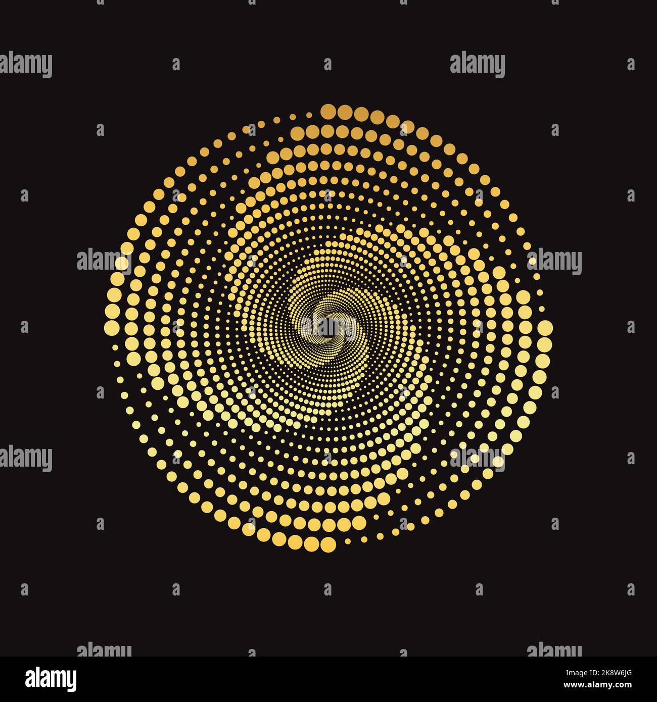 Massive dotted spiral vortex design artwork. Editable, resizable, EPS