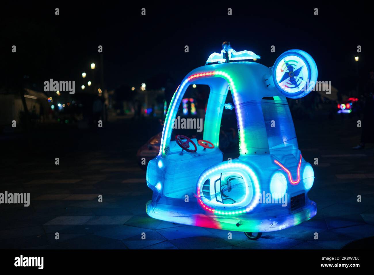 Kids fun ride at the park in morocco Stock Photo