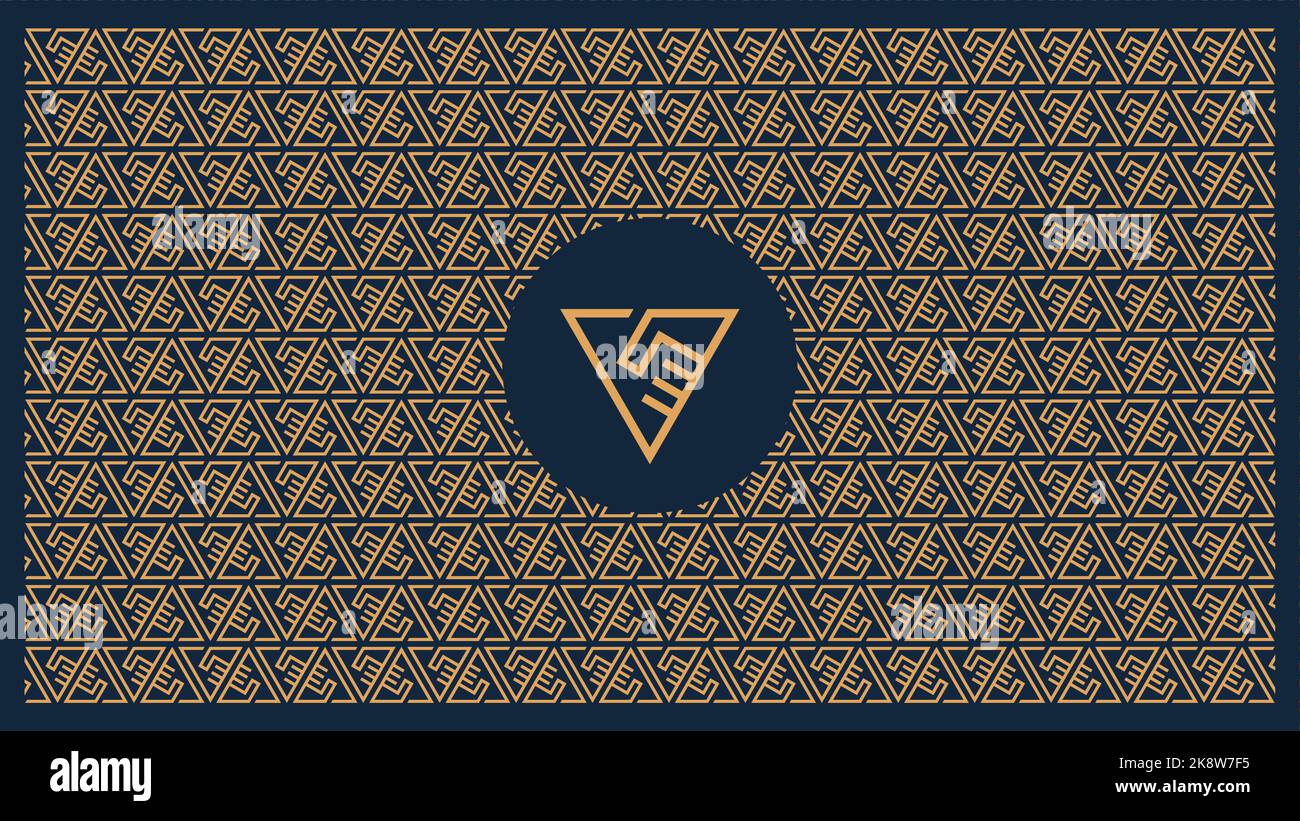 Geometric Seamless Pattern Vector. Handshake in triangles. Business concept Stock Vector