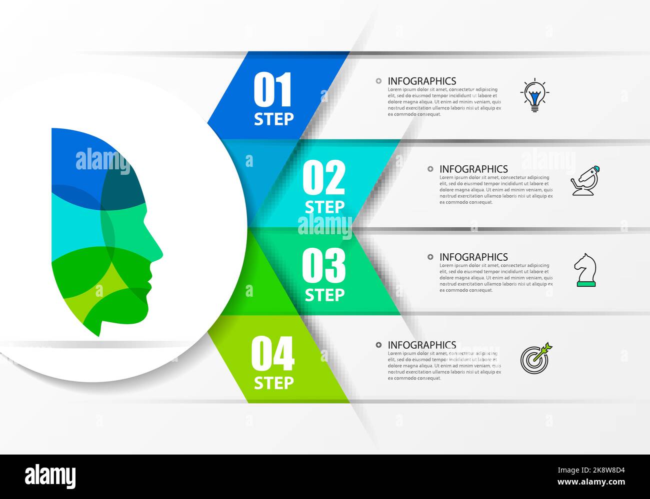 Human head and brain infographic design template hi-res stock ...