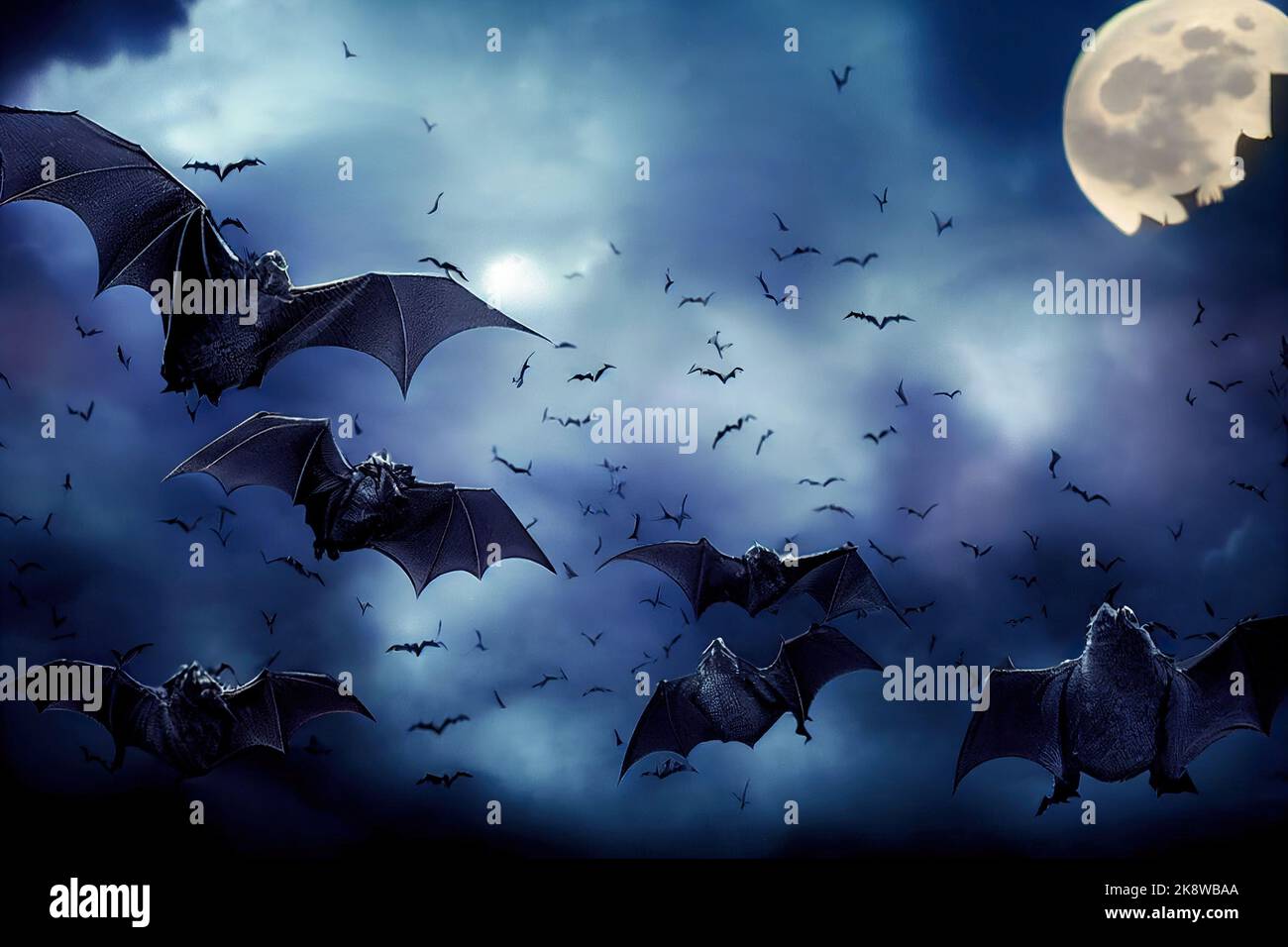 Bats flying in the night sky hi-res stock photography and images - Alamy