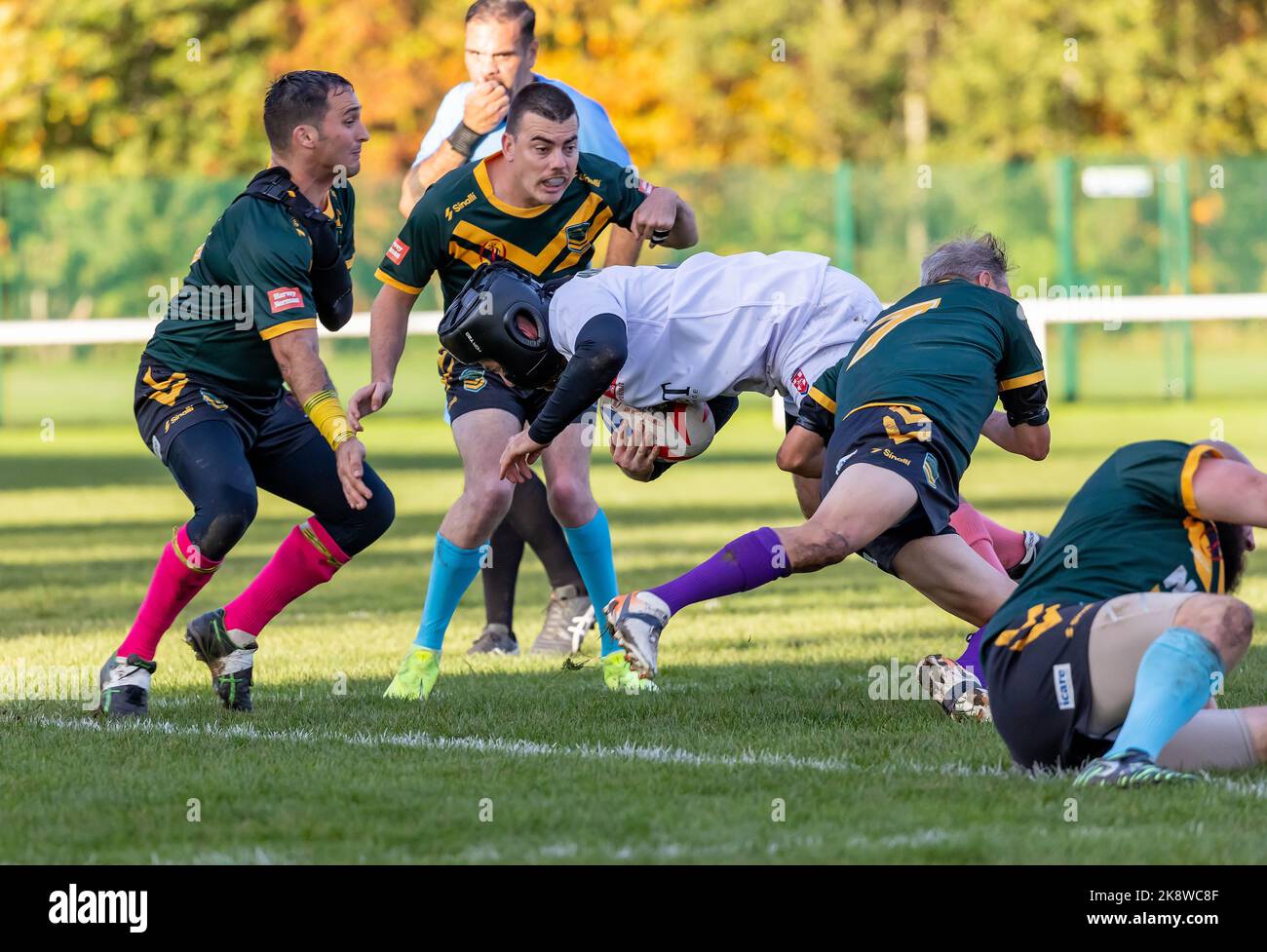 Physical Disability Rugby League World Cup at Victoria Park. England played Australia and were emphatic winners by 58 points to 6. Stock Photo