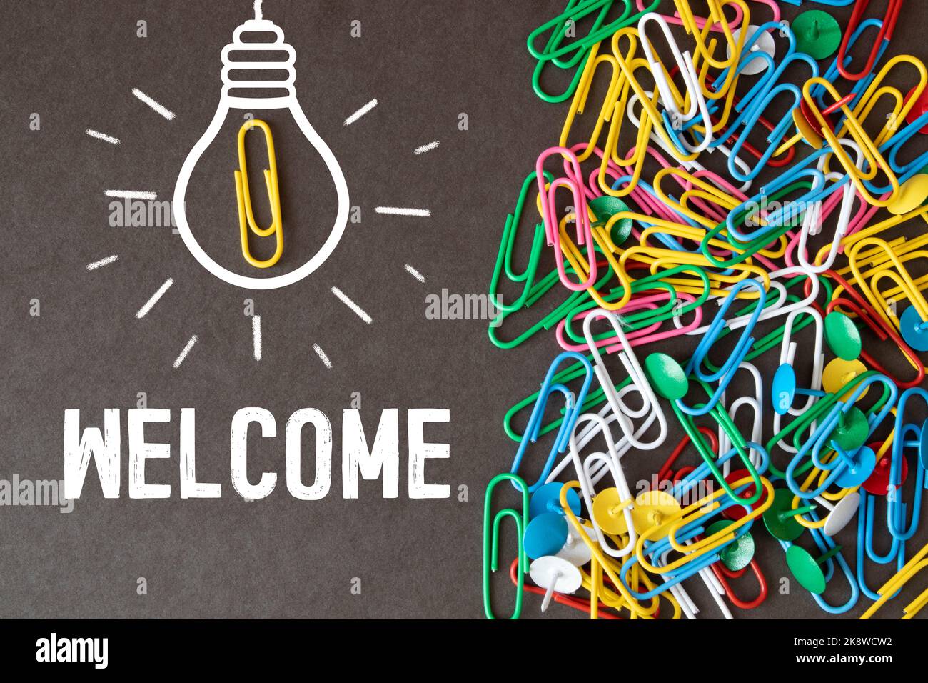 word welcome on black background Stock Photo - Alamy