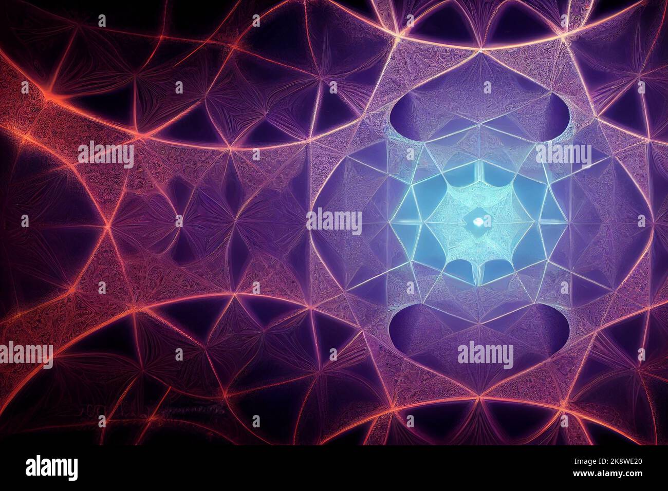 Fractal geometric shape with detailed structure, an illustration of the