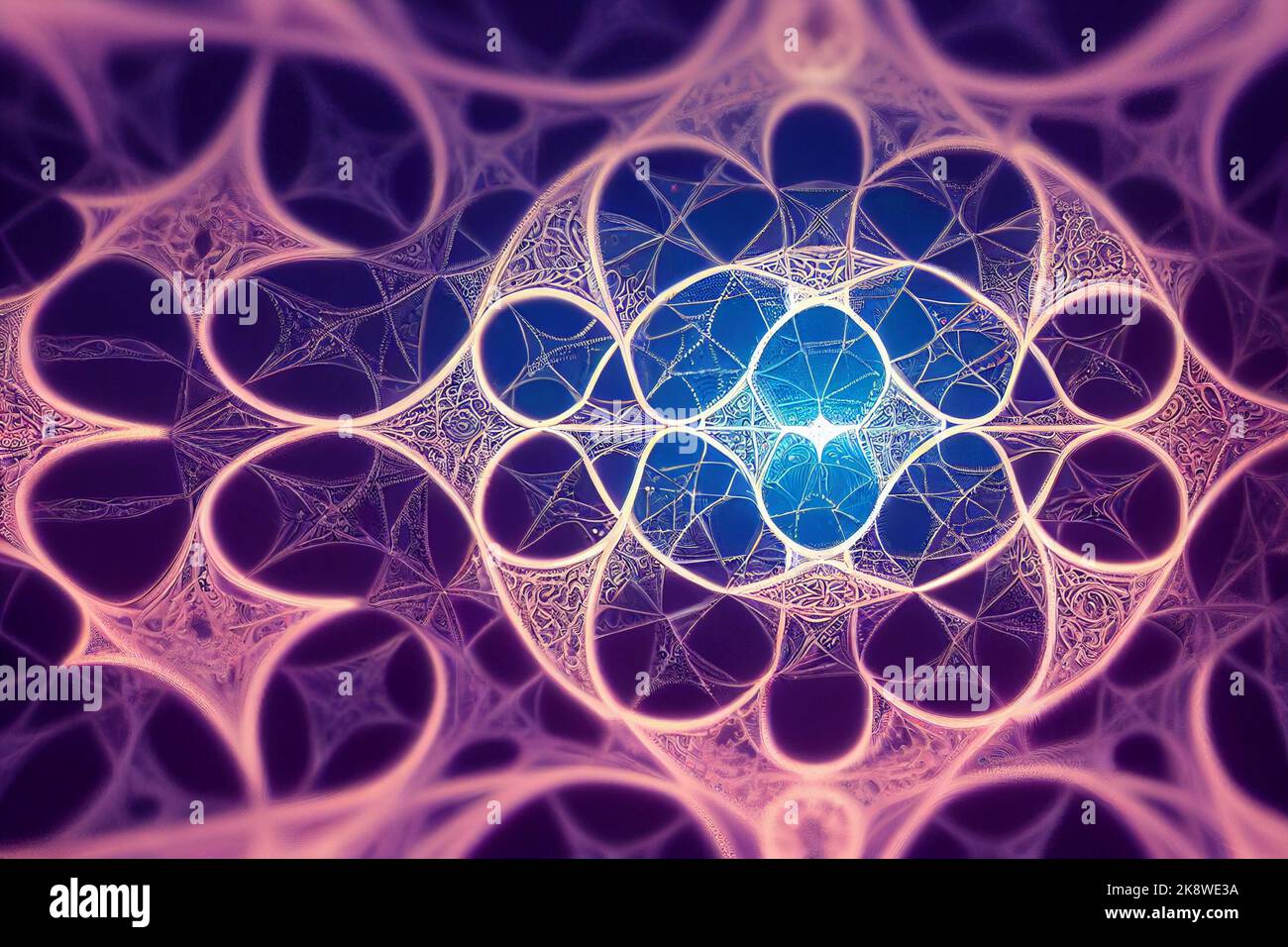 Fractal geometric shape with detailed structure, an illustration of the
