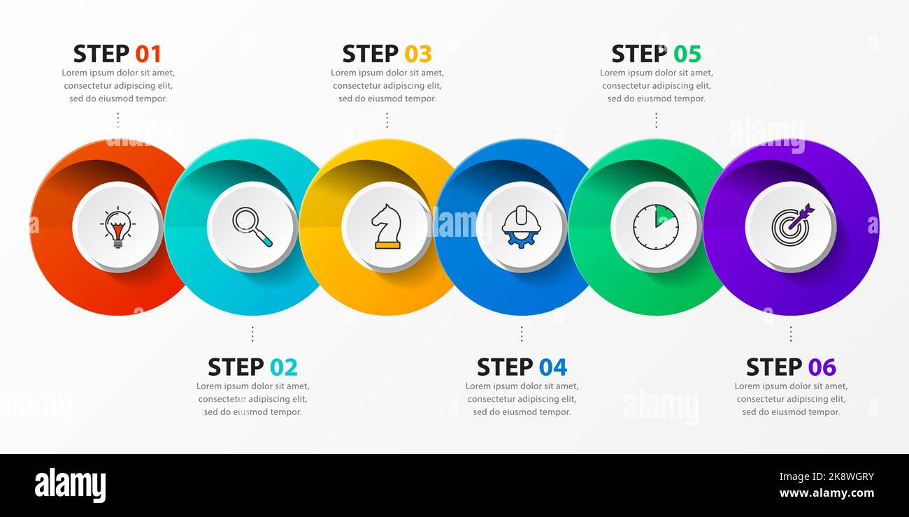 Infographic design template. Creative concept with 6 steps. Can be used ...
