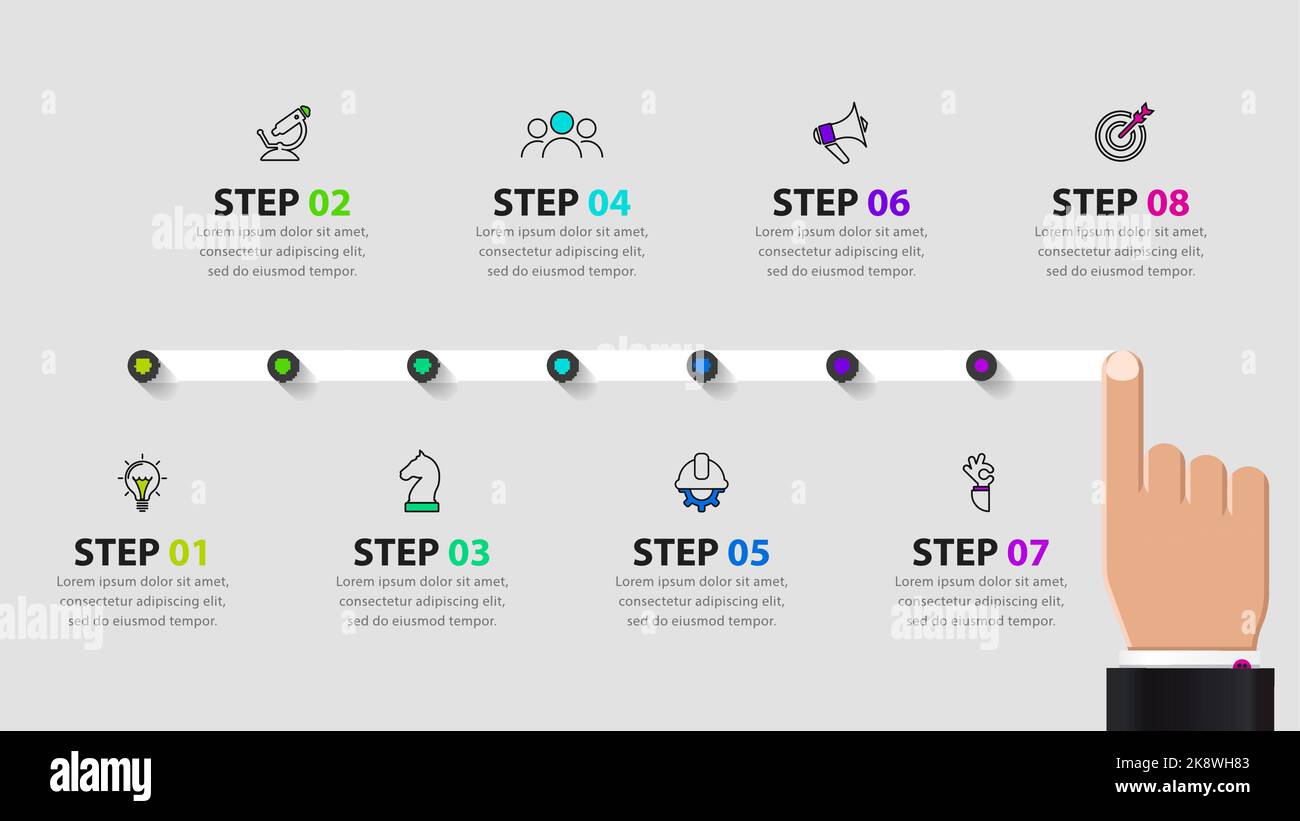 Infographic design template. Creative concept with 8 steps. Can be used ...