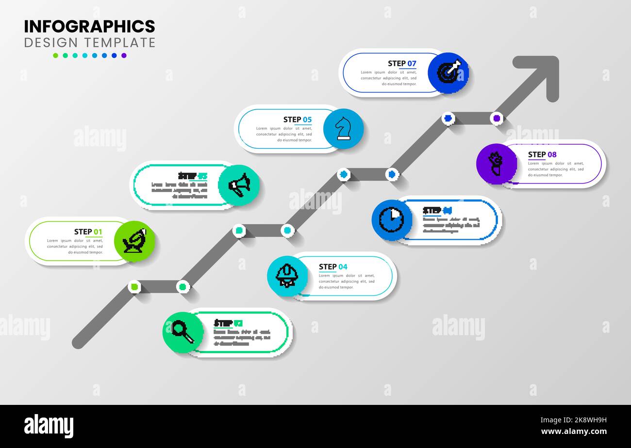 Infographic design template. Creative concept with 8 steps. Can be used ...