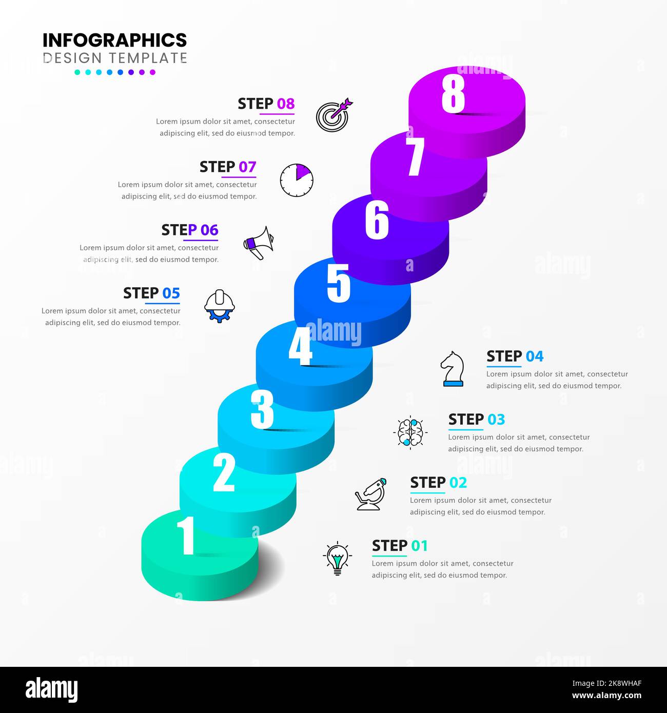 Infographic design template. Creative concept with 8 steps. Can be used ...
