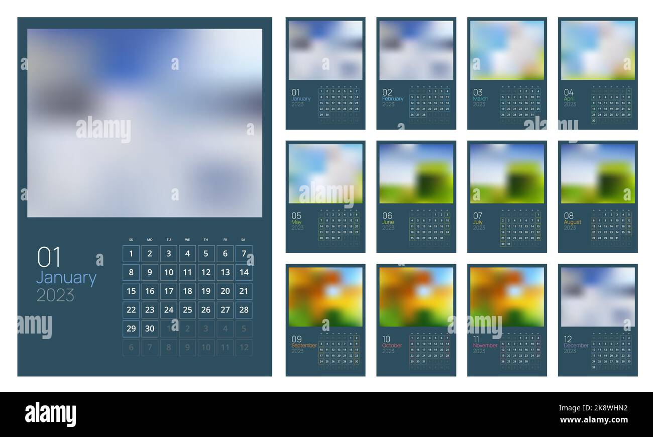 Calendar Planner for 2023. Calendar template for 2023. Stationery