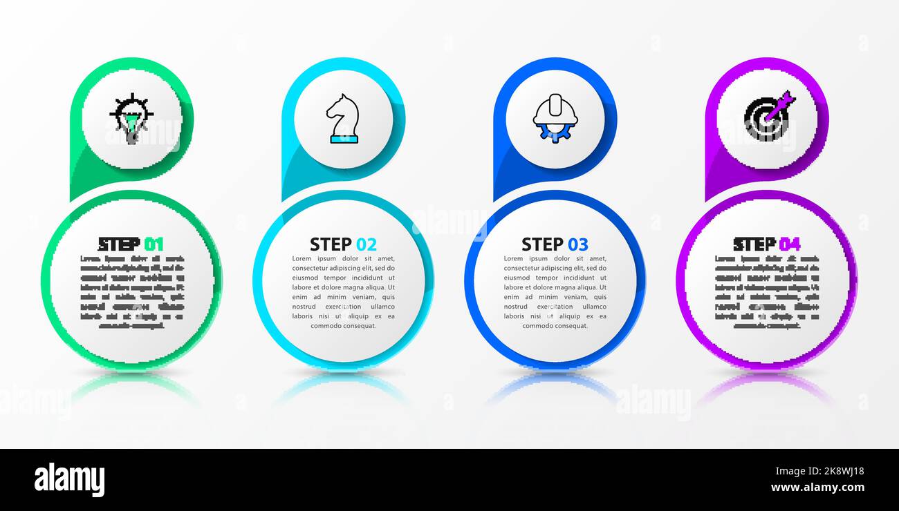 Infographic template with icons and 4 options or steps. Can be used for ...