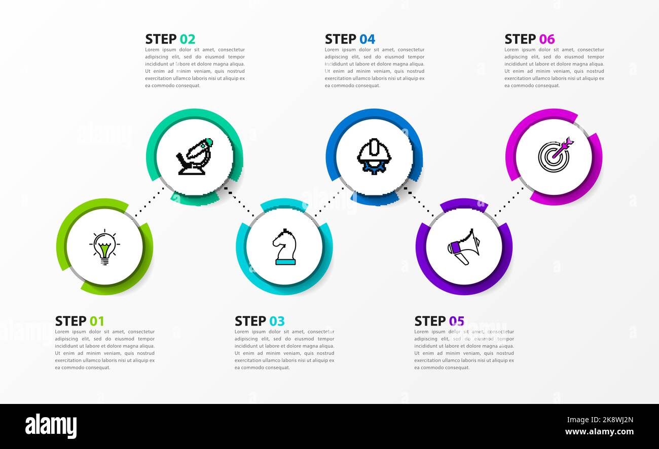 premium vector | infographic design template timeline... Infographic design template. Timeline concept with 6 steps. Can be used ...