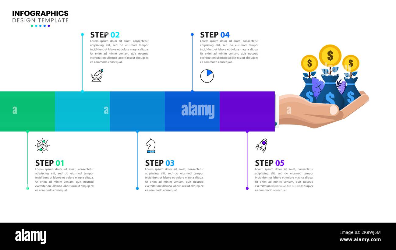 Infographic design template. Business concept with 5 steps. Can be used ...