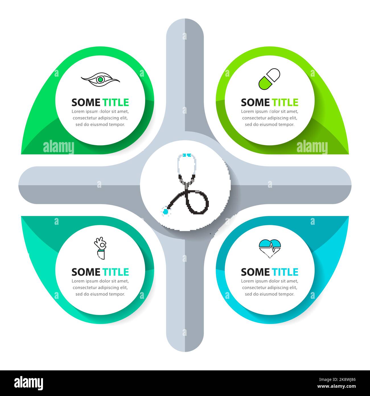 Infographic template with icons and 4 options or steps. Healthcare. Can ...