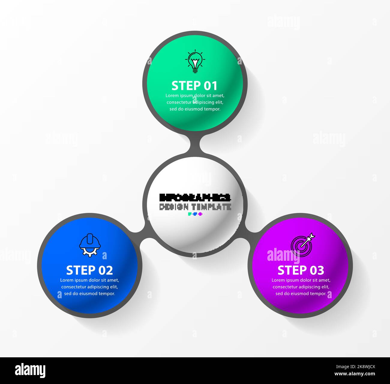 Infographic template with icons and 3 options or steps. Circles. Can be ...