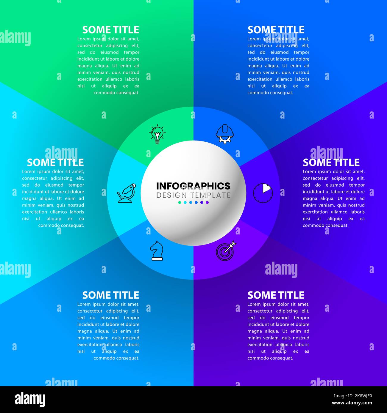 Infographic design with icons and 6 options or steps. Can be used for ...