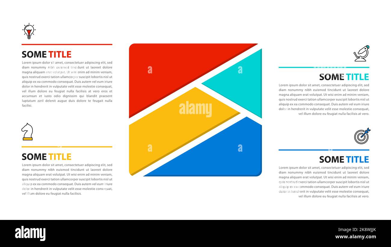 Infographic template with icons and 4 options or steps. Rectangle. Can ...