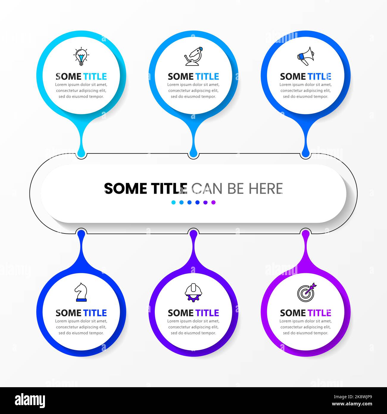 Infographic design with icons and 6 options or steps. Can be used for ...