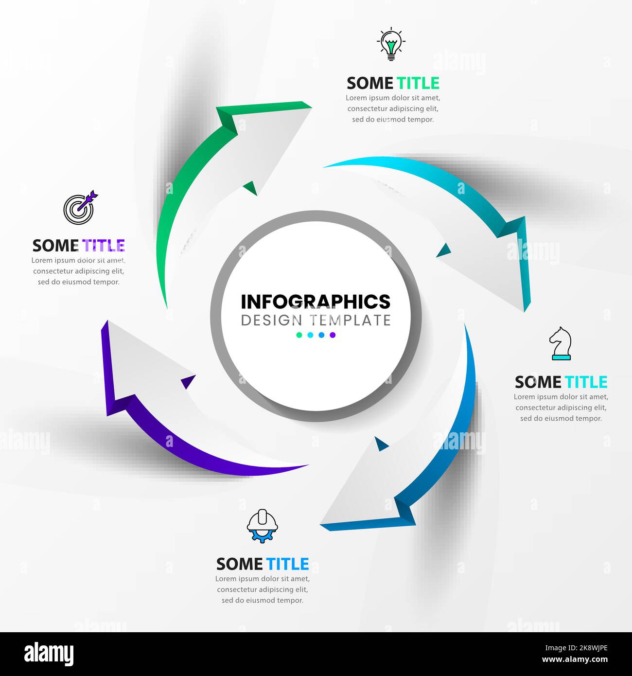 Layout Design Examples Used Arrows infographic template with 4 steps or options. 3D arrows. Can be used ...