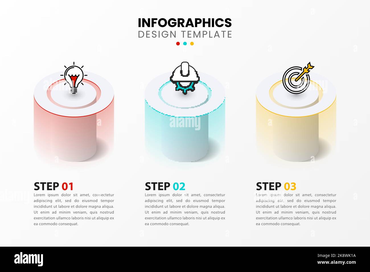 Infographic template with icons and 3 options or steps. Column. Can be ...