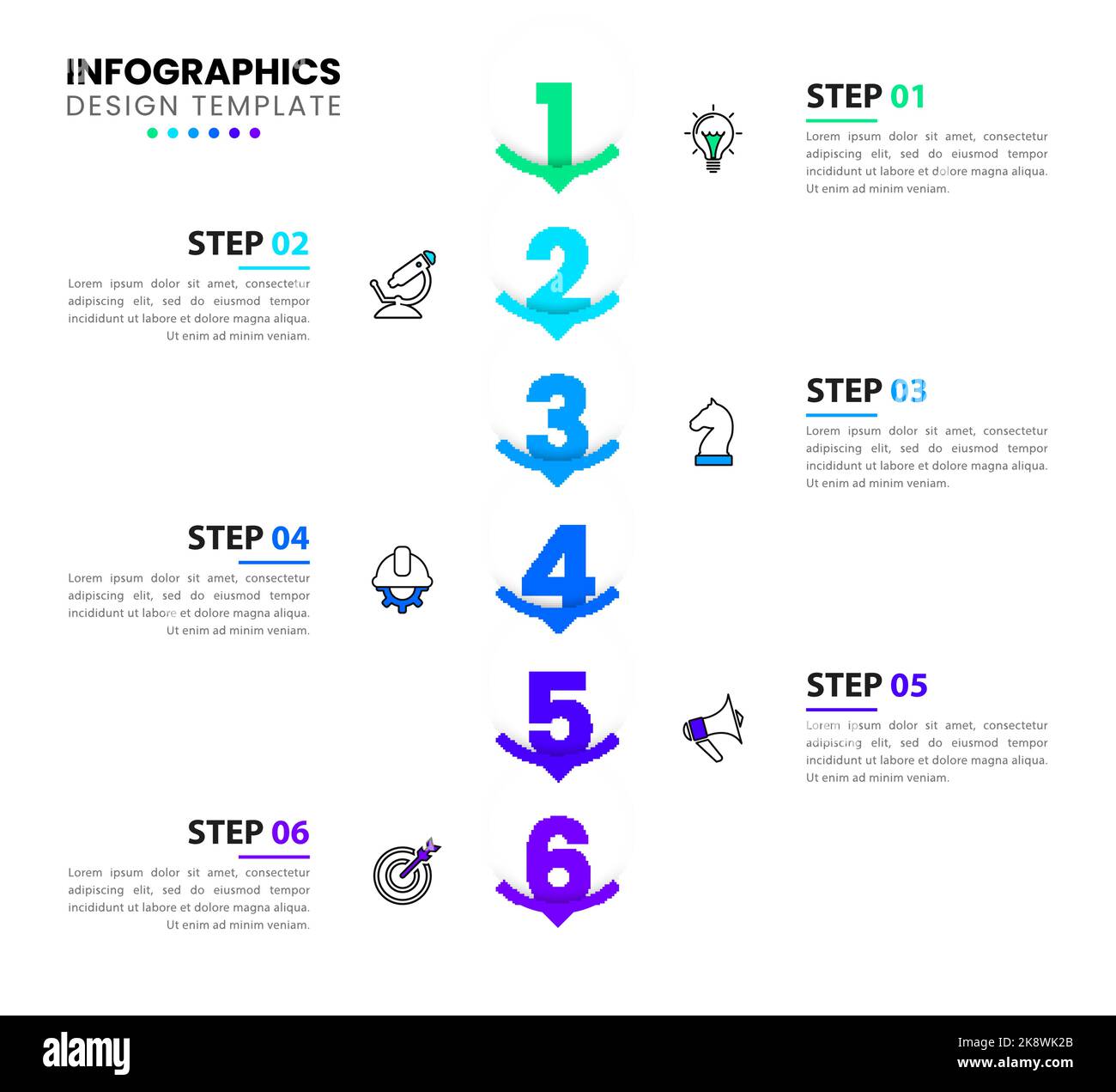 Infographic design template. Business concept with 6 steps. Can be used ...