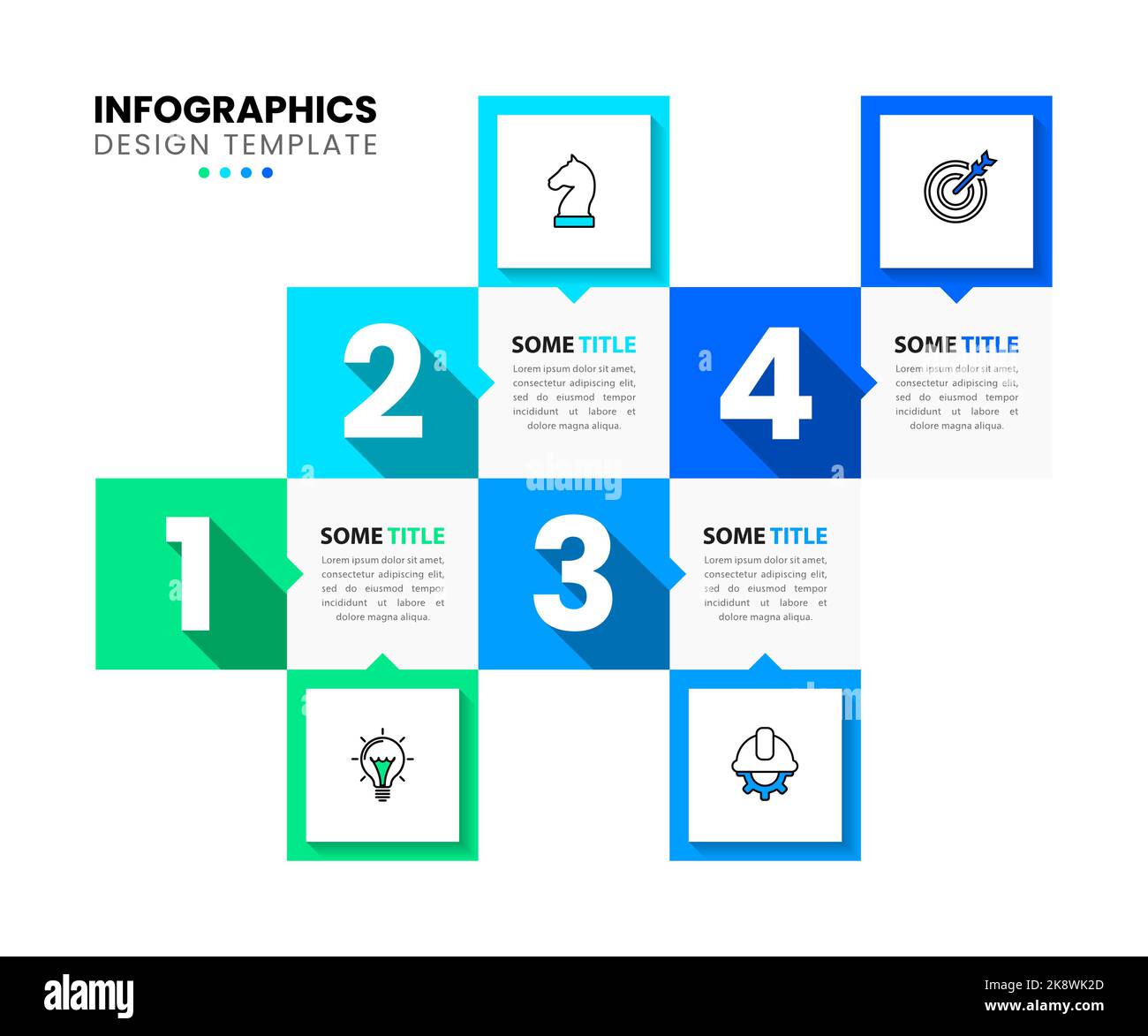 Infographic template with icons and 4 options or steps. Rectangles. Can ...