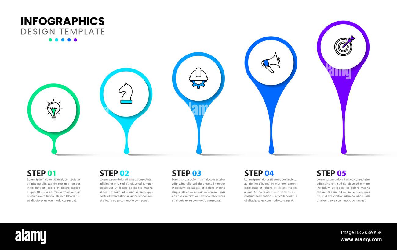 Infographic template with icons and 5 options or steps. Can be used for ...
