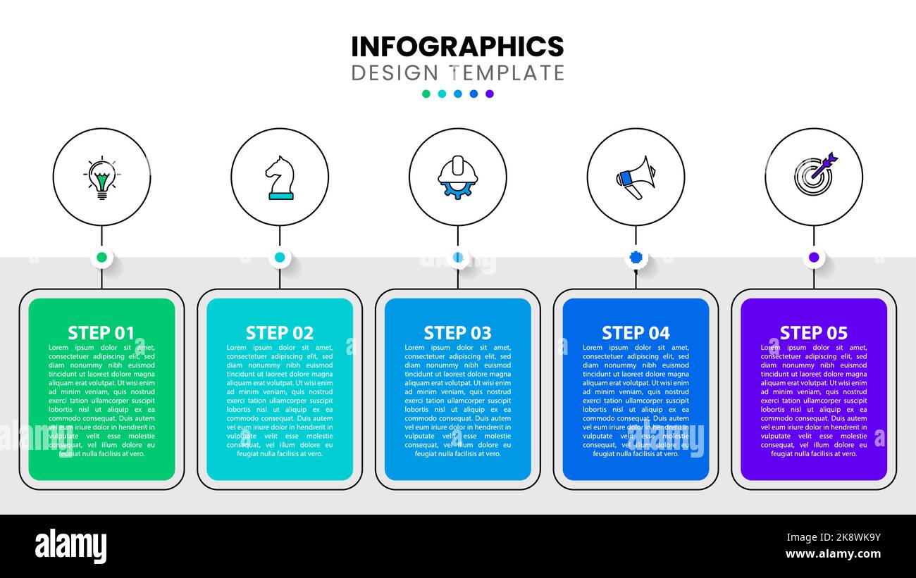 Infographic template with icons and 5 options or steps. Can be used for ...