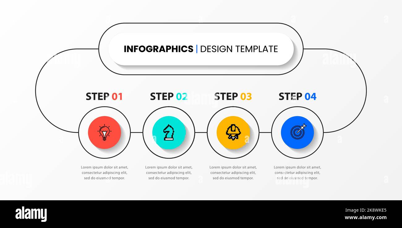 Infographic template with icons and 4 options or steps. Can be used for ...