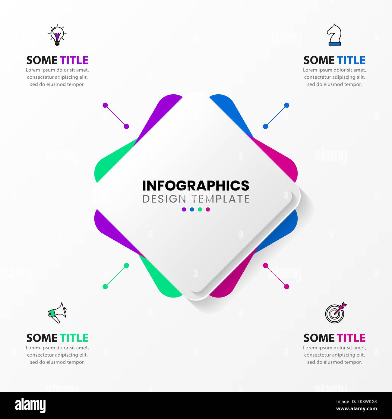 Infographic template with icons and 4 options or steps. Rectangle. Can ...